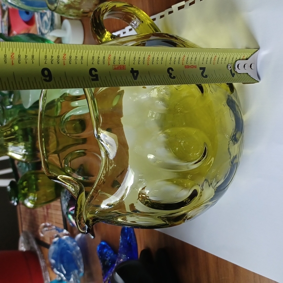 💚Empoli Art Glass Green Coin Dot Pitcher - Picture 9 of 11